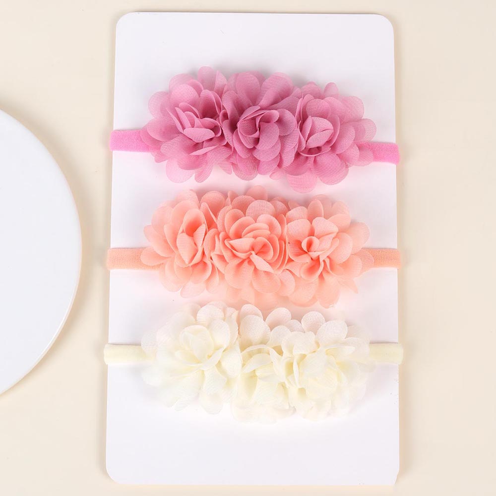3Pcs Chiffon Flower Headbands  - Baby Gear review and price