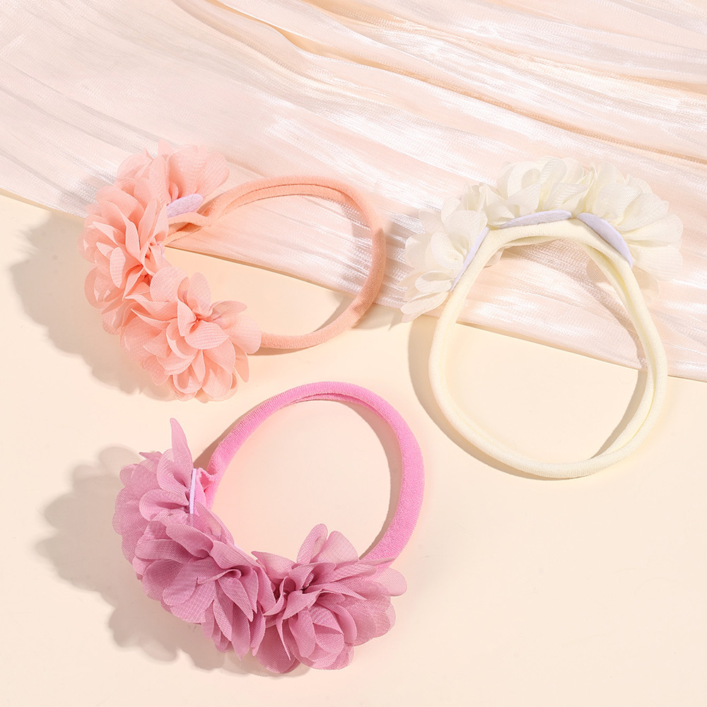 3Pcs Chiffon Flower Headbands  - Baby Gear review and price