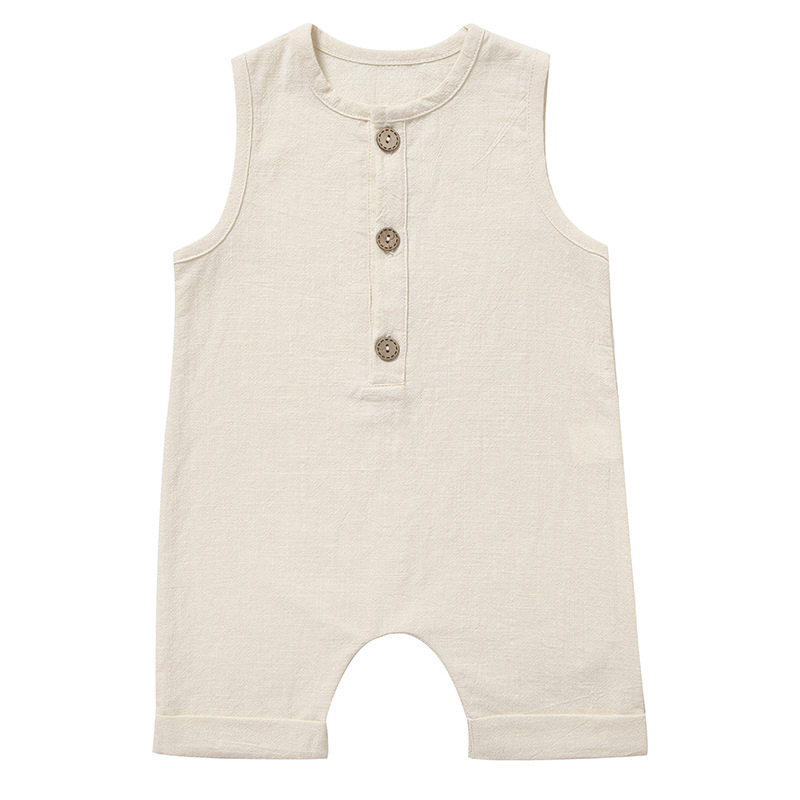Summer Baby Boys Girls Rompers - Baby Summer Linen Sleeveless Jumpsuit review and price