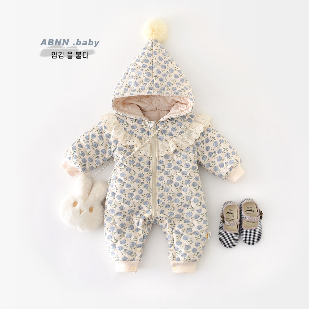 Winter Babys Girls Padded Romp - Newborn Baby Girl Romper Floral review and price