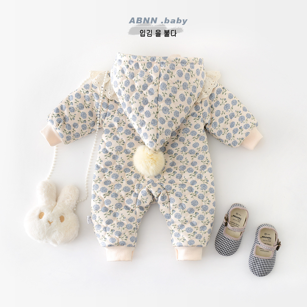 Winter Babys Girls Padded Romp - Newborn Baby Girl Romper Floral review and price