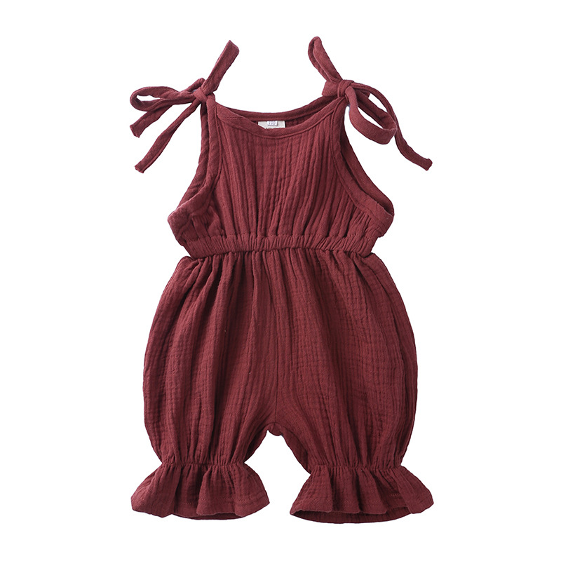 Summer Outfits Baby Girl Cloth - Baby Summer Linen Sleeveless Jumpsuit review and price